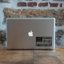 Load image into Gallery viewer, Black Distressed Flag Sticker Decal