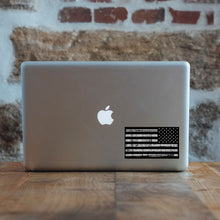 Load image into Gallery viewer, Black Distressed Flag Sticker Decal
