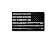 Load image into Gallery viewer, Black Distressed Flag Sticker Decal