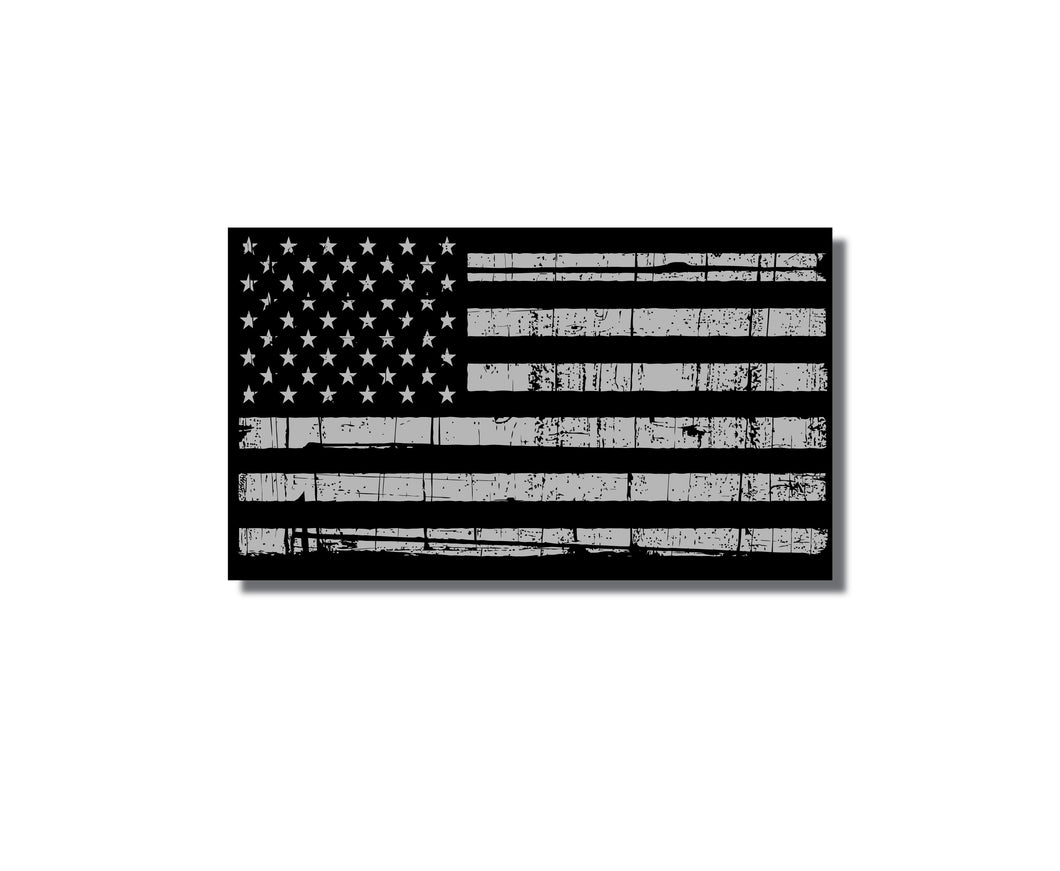 Black Distressed Flag Sticker Decal