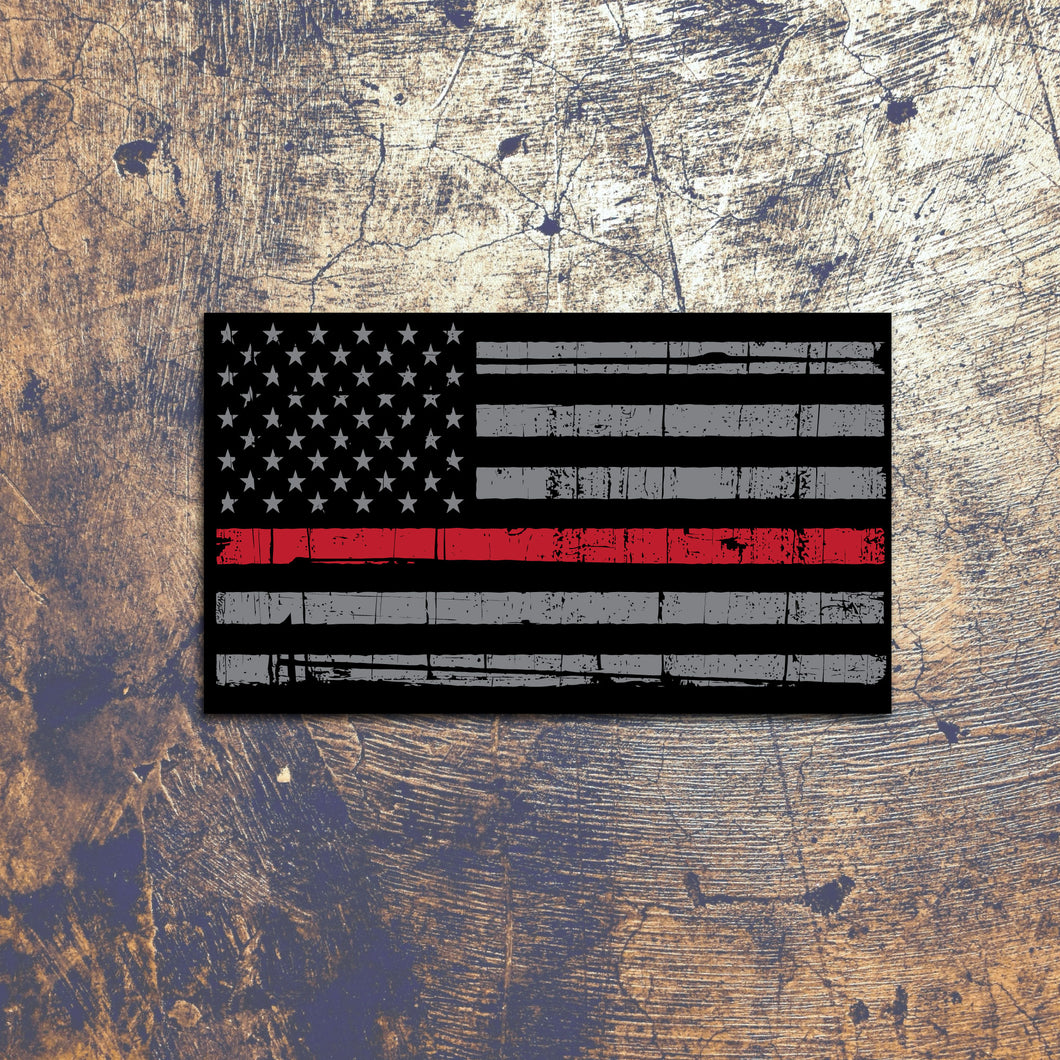 Thin Red Line Tattered Flag Decal